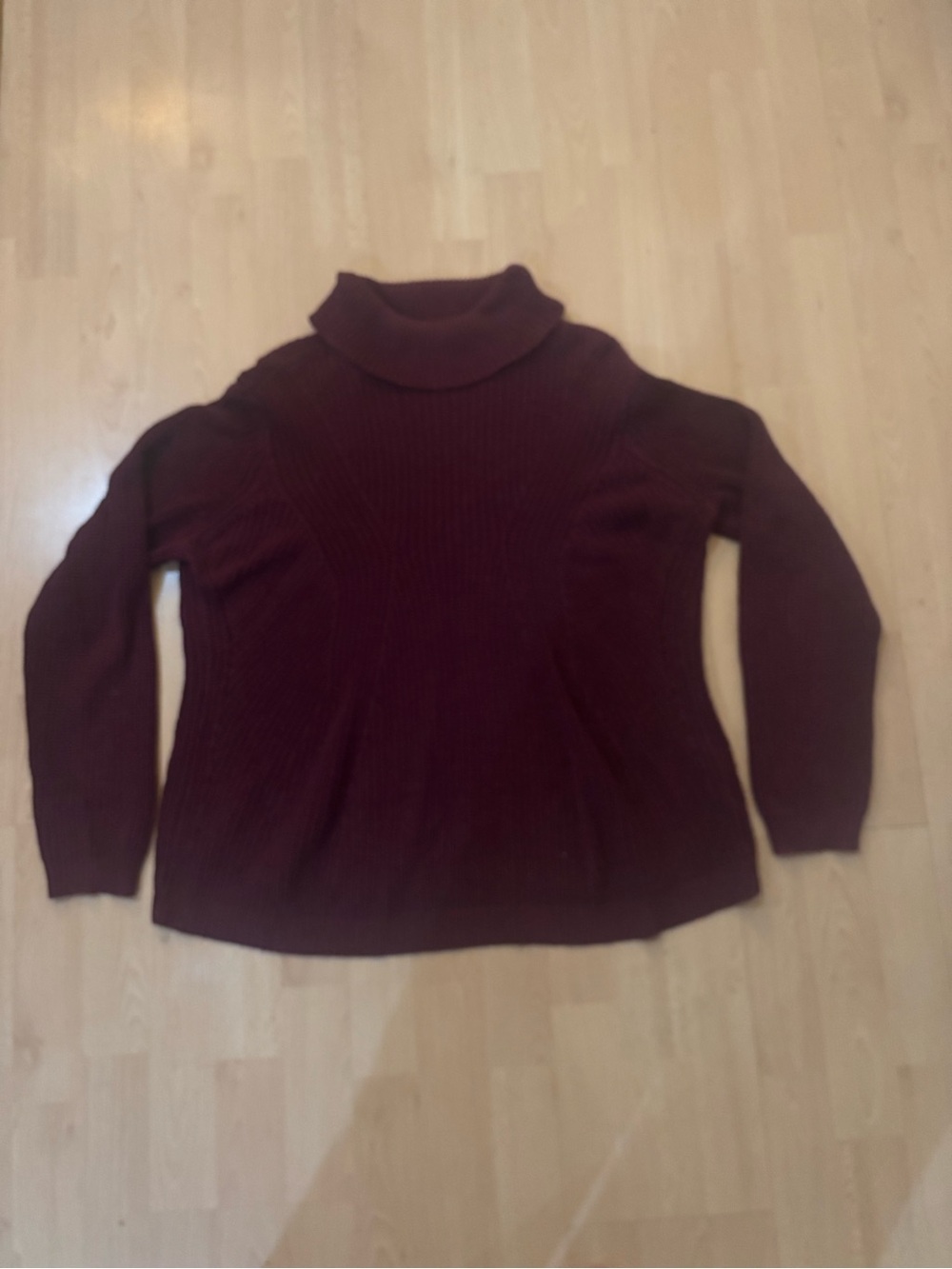 Women's Burgundy Turtleneck Sweater - Classic Knit